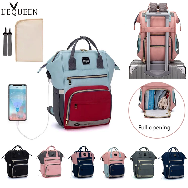 LEQUEEN USB Mommy сумки для подгузников мам большой вместительный дорожный рюкзак с