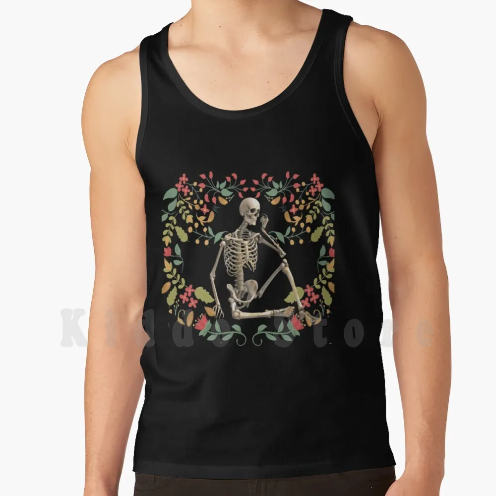 Bones And Botany Flower tank tops vest sleeveless Bones Botany Skeleton Plants Animals Bats Flowers Fungus