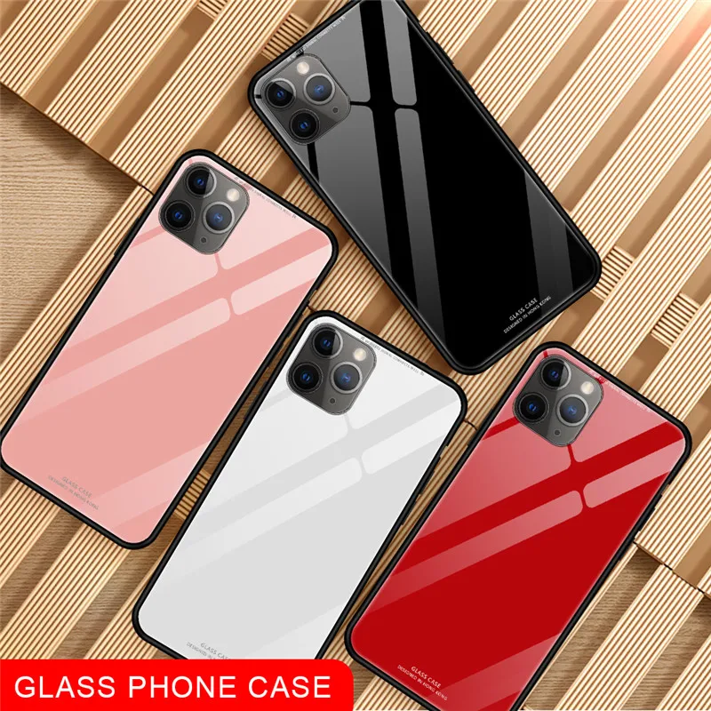 

Anti-fall Back Case For iPhone 11 12 Pro X XS XR Max Luxury Glass Phone Case For Apple iPhone 5 6 7 8 S SE 2020 Plus Back Cover