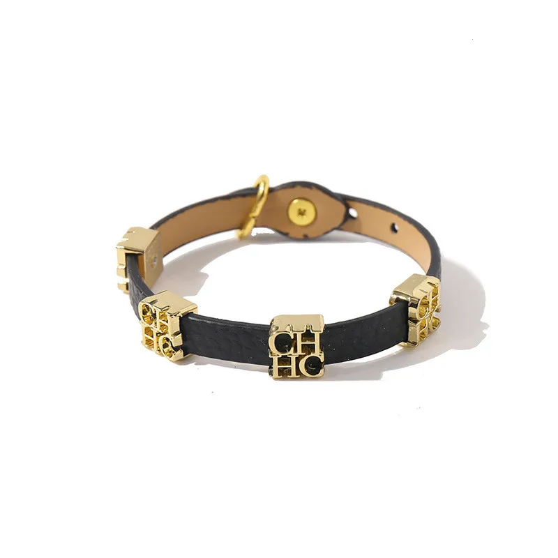 

High Quality Punk Style Fashion Snake Design PU Leather 316L CH Steel Letter Charms Bracelet&Bangle For Women Jewelry Wholesale