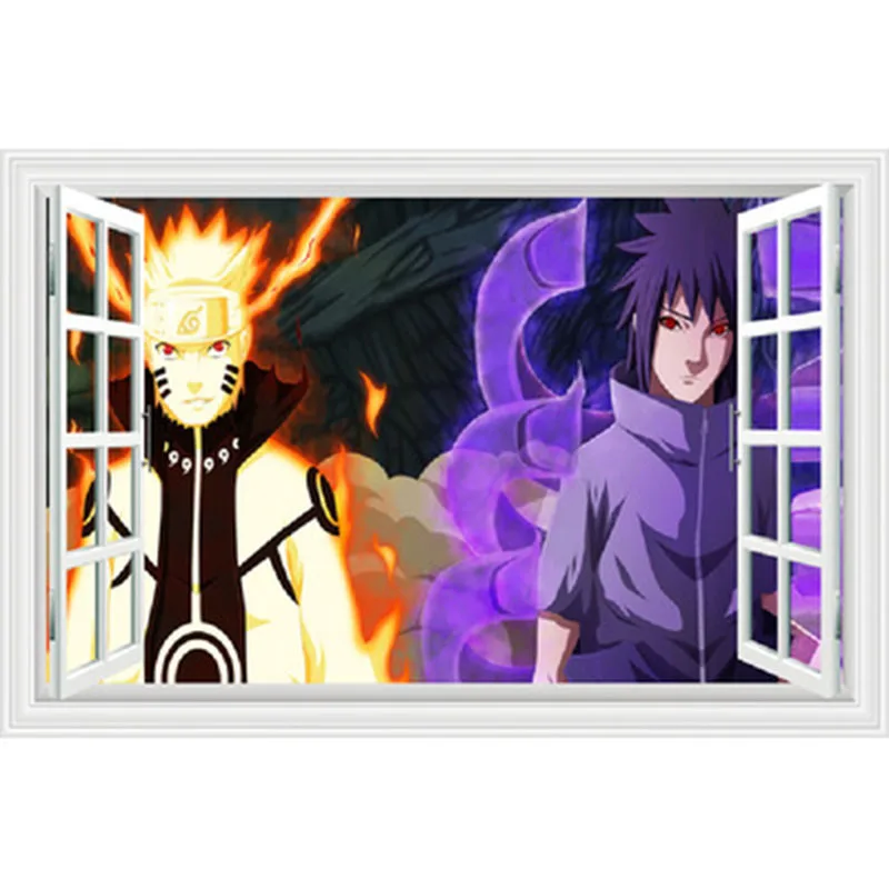 Аниме наклейка 90*60 см 3D обои с визуальным эффектом удзумаки итач Hatake Kakashi Obito Sasuke