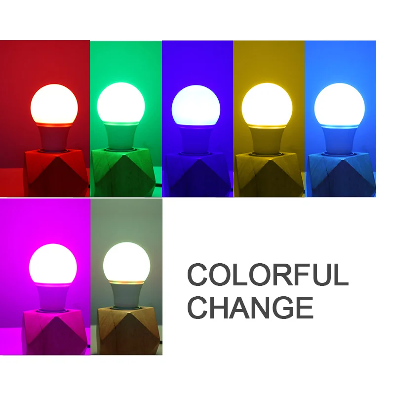 Led Bulb E27 3W G45 7W A60 RGB LED Lamp Colorful Light SMD 2835 AC 220V 240V Flashlight Globe Bulbs Home Decor indoor | Лампы и