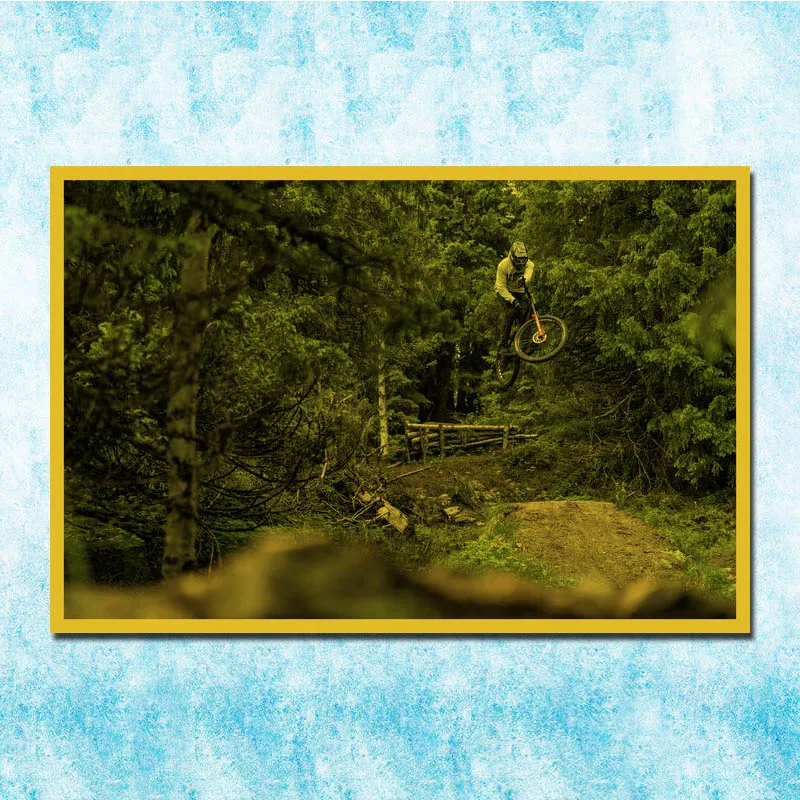 Винтаж горный велосипед прыжок Искусство Шелковый плакат/обувь в стиле ретро с