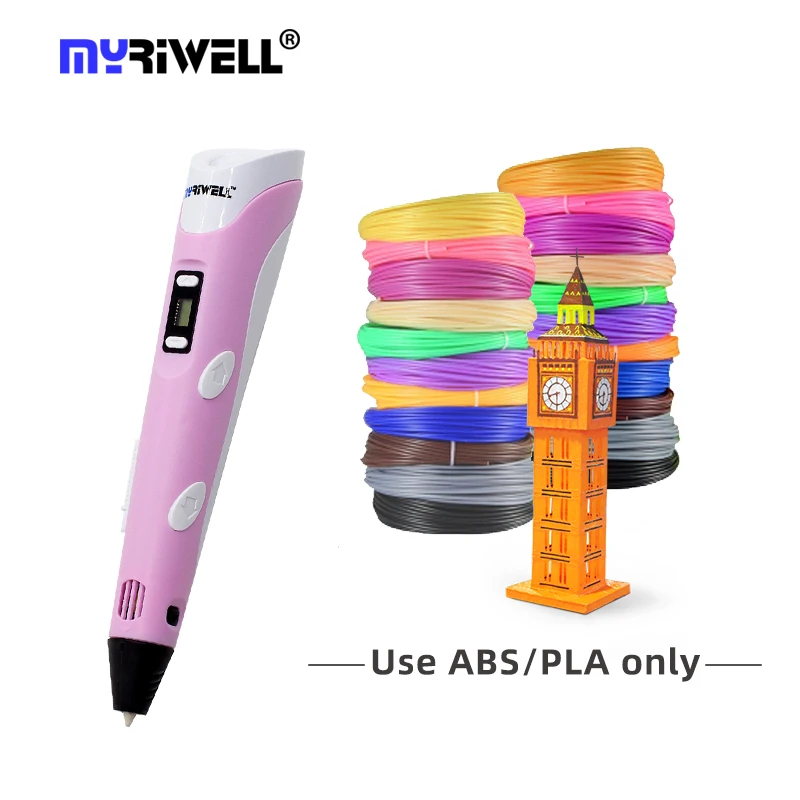 3d-ручка Myriwell с адаптером из пла/АБС-пластика ручка для 3d-печати детей и взрослых
