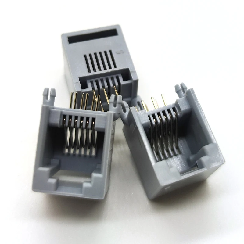 50 шт. RJ11 разъем 90 градусов 6pin кристалл гнездо 6p6c|socket|socket rj11socket telephone |