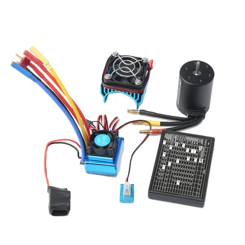 

3650 3900Kv Brushless Motor & 45A Esc & Radiator With Program Car Combo For 1:10 Rc Car Rc Boat Part
