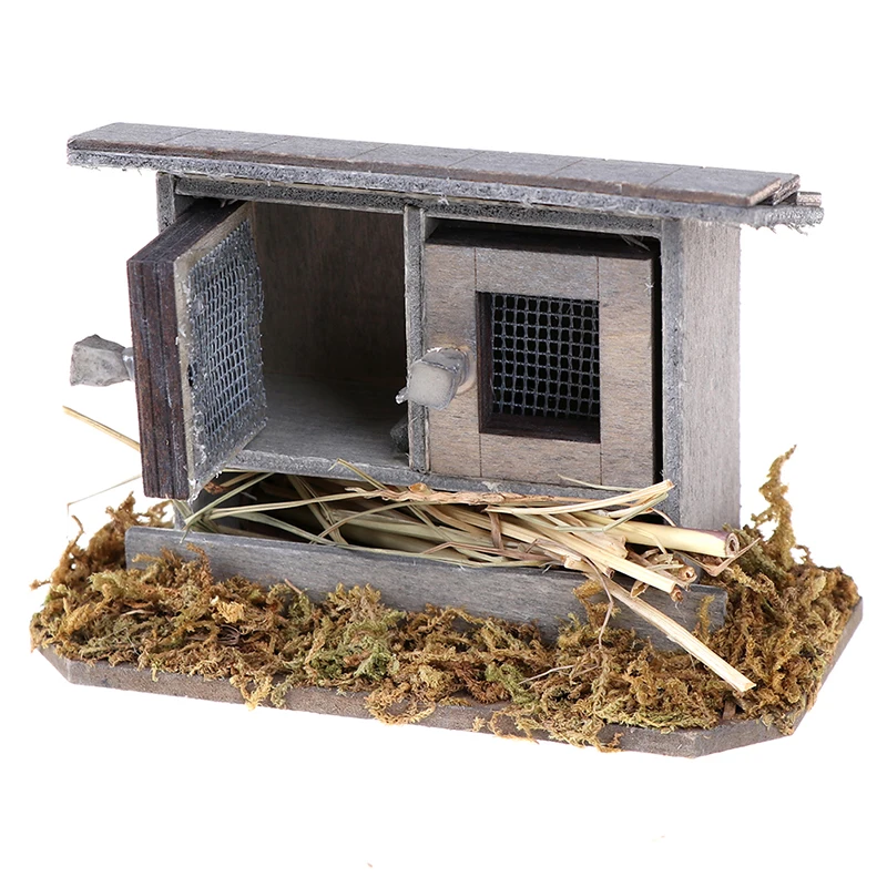 

1/12 Miniatures Dollhouse Wooden Simulation Chicken Coop Nest Set Garden Yard Decoration