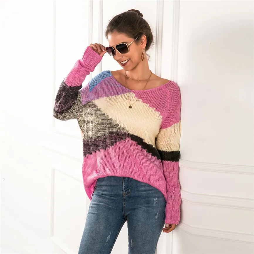 Новые женские свитера Осень Зима Плюс Размер Модные зимние вязанные Джемперы