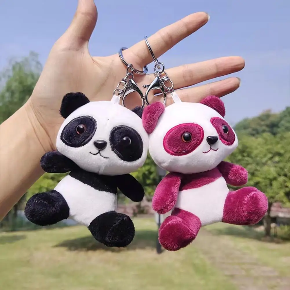 

PP Cotton Cute Pendant Accessories Panda Keychain Kids Present Panda Plush Key Chain Easy to Clean for Student