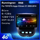 4G LTE Android 10,1 для Peugeot 107 Citroen C1 Toyota Aygo 2005-2014 мультимедийный стерео автомобильный DVD-плеер навигация GPS радио