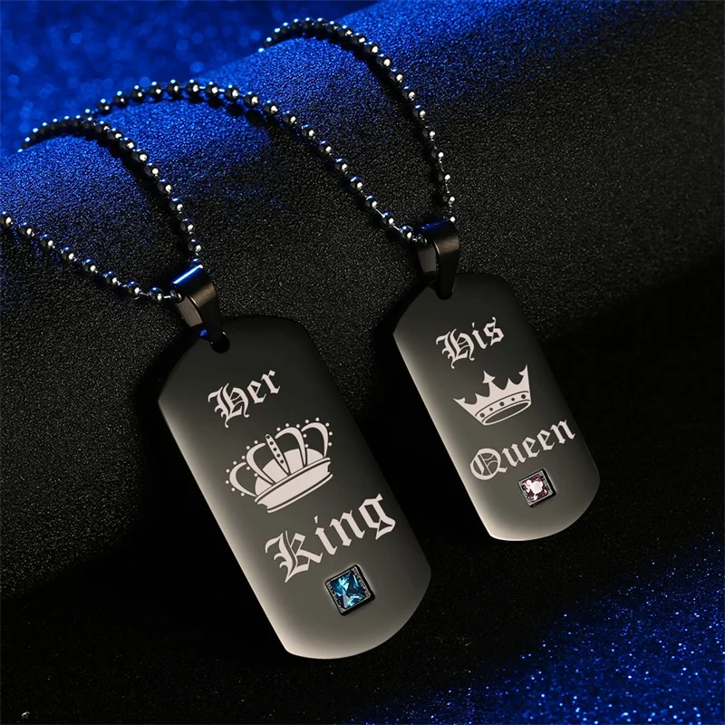 New Romantic Her King His Queen Beast Beauty Letter Couple Bracelets Stainless Steel for Women Men Jewelry Lover Gifts | Украшения и