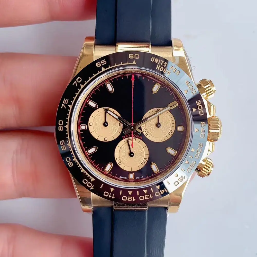 

2021 new models Men Automatic Mechanical Watch Sapphire Black Rubber Stainless Steel Blue Diamonds Dial Ceramic Bezel 40mm