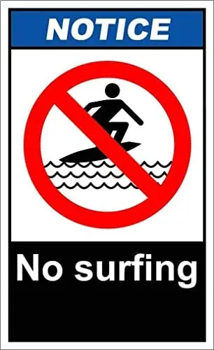

Surfing Notice Swimming Retro Street Sign Household Metal Tin Sign Bar Cafe Car Motorcycle Garage Decoration Supplies12 X 8 Inch
