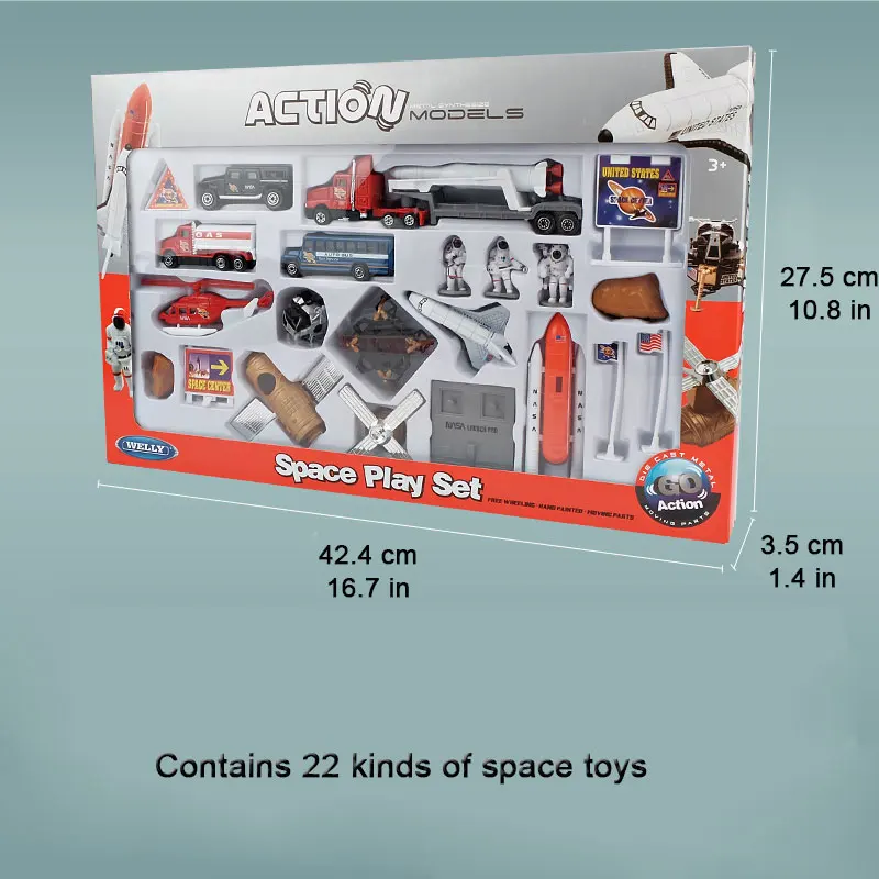 22 шт. набор астронавт космический челнок модель корабль сплав автомобиль