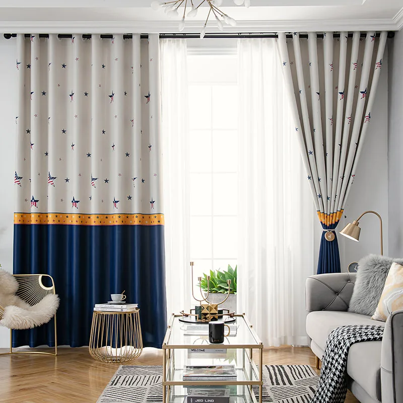 Льняные затемняющие шторы для гостиной спальни с рисунком звезд и девушек окна