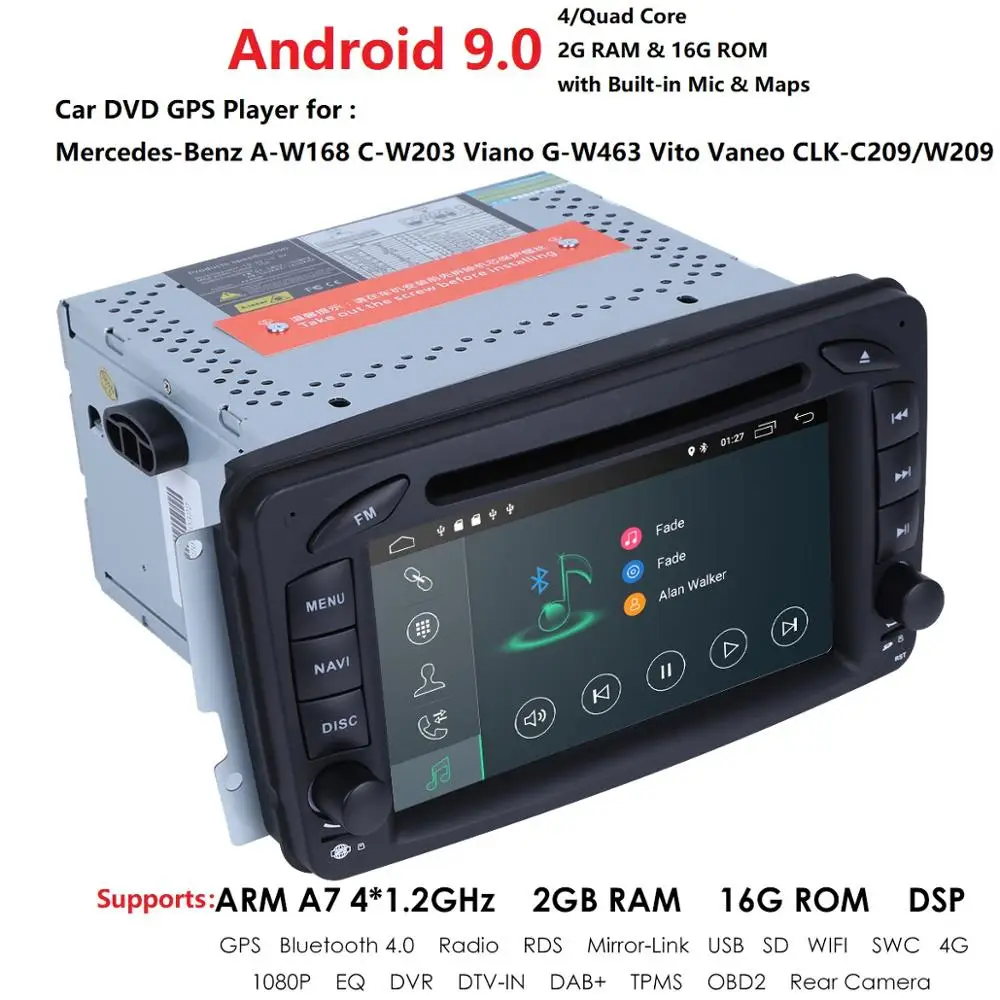 Android 2Din автомобильное радио для Mercedes Benz CLK W209 W203 W208 W463 Vaneo Viano Vito BT SD GPS навигация