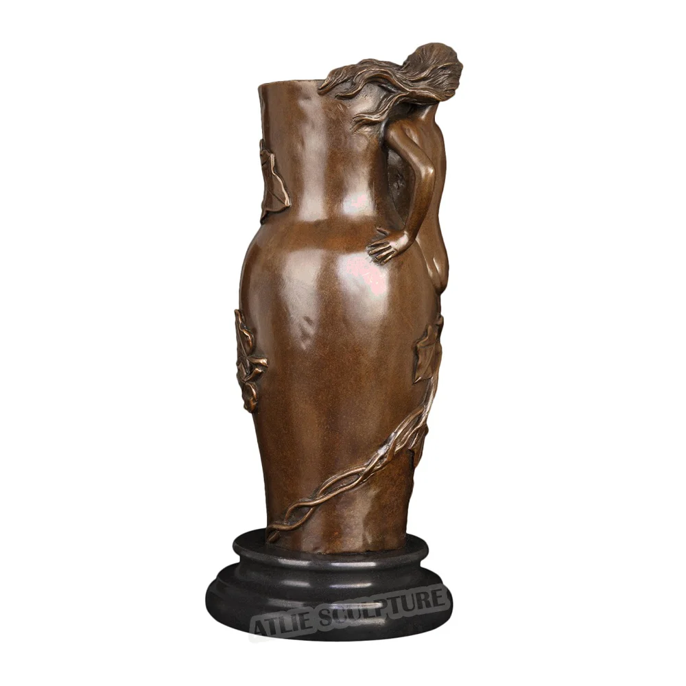 Классическая ваза для девушек Статуэтка из настоящей бронзы под старину