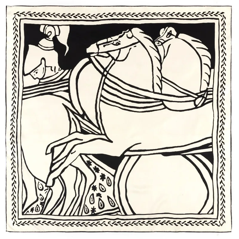 Шарф POBING женский ручной работы саржевый Шелковый квадратный шарф с принтом