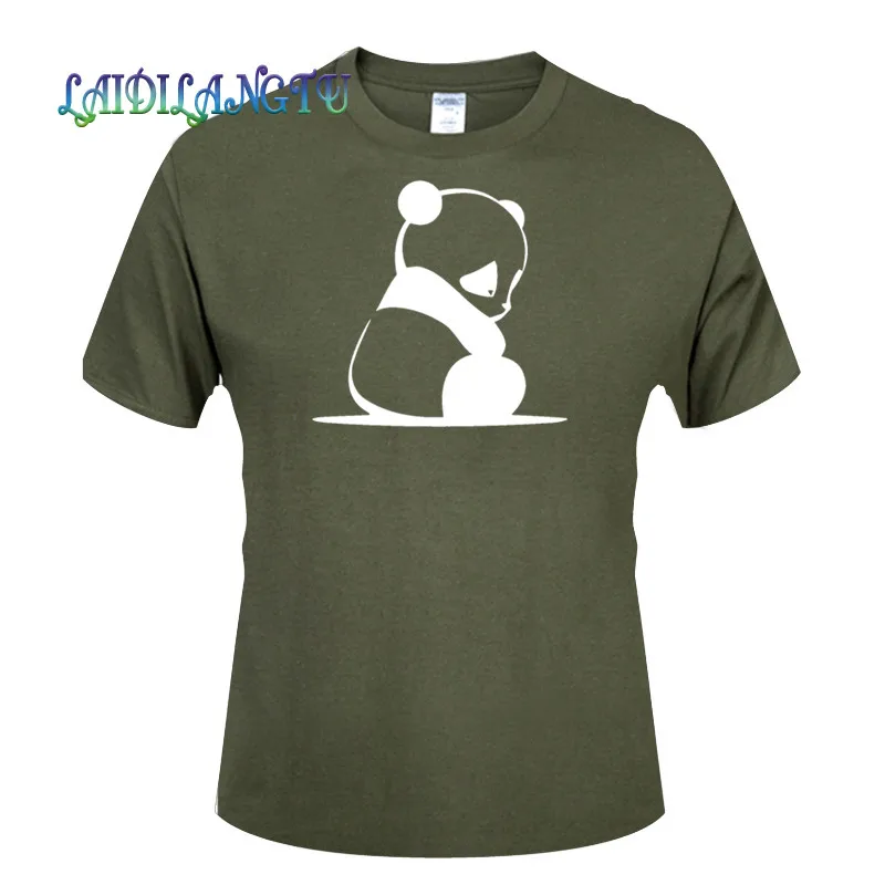 

Lovely Funny Cartoon panda short Sleeve T Shirt Men Cotton O-neck T Shirt Summer Clothing Casual T-shirt