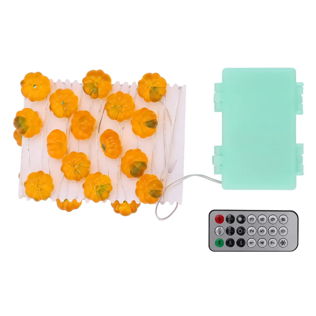 Тыква гирлянды 30 светодиодный 10ft работает украшенное мозаикой из драгоценных