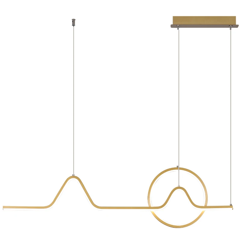 

Modern LED chandelier simple modern home art strip restaurant lamp dining table black / gold bar table dimmable hanging lamp