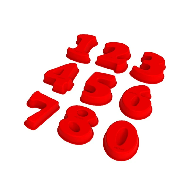 

Whole Set 10 Pieces 6.5 Inch Birthday Cake Molds Number Silicone Moulds Baking Tray
