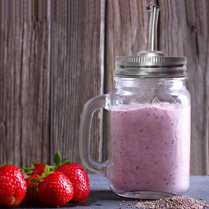 

8 Pieces Jar Oil Spout Lid Oil Pour Spout Dispenser Lids Oil Spout Lids with Caps Compatible with Mason Jar