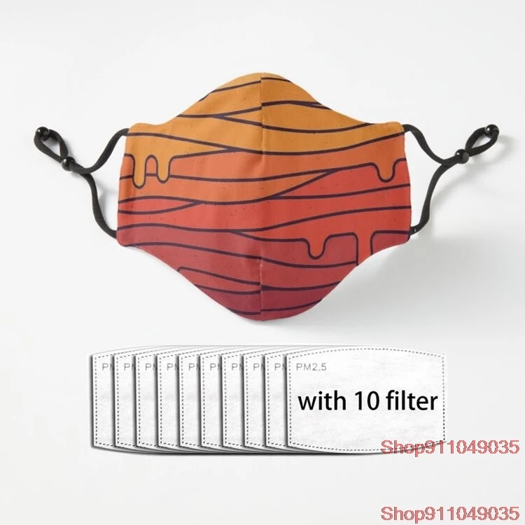 

Heat Wave Creative Face Mask Unisex Pm2.5 Dustproof Windproof Protective Mouth Mask 3d Print Fashion Mask Mascherine