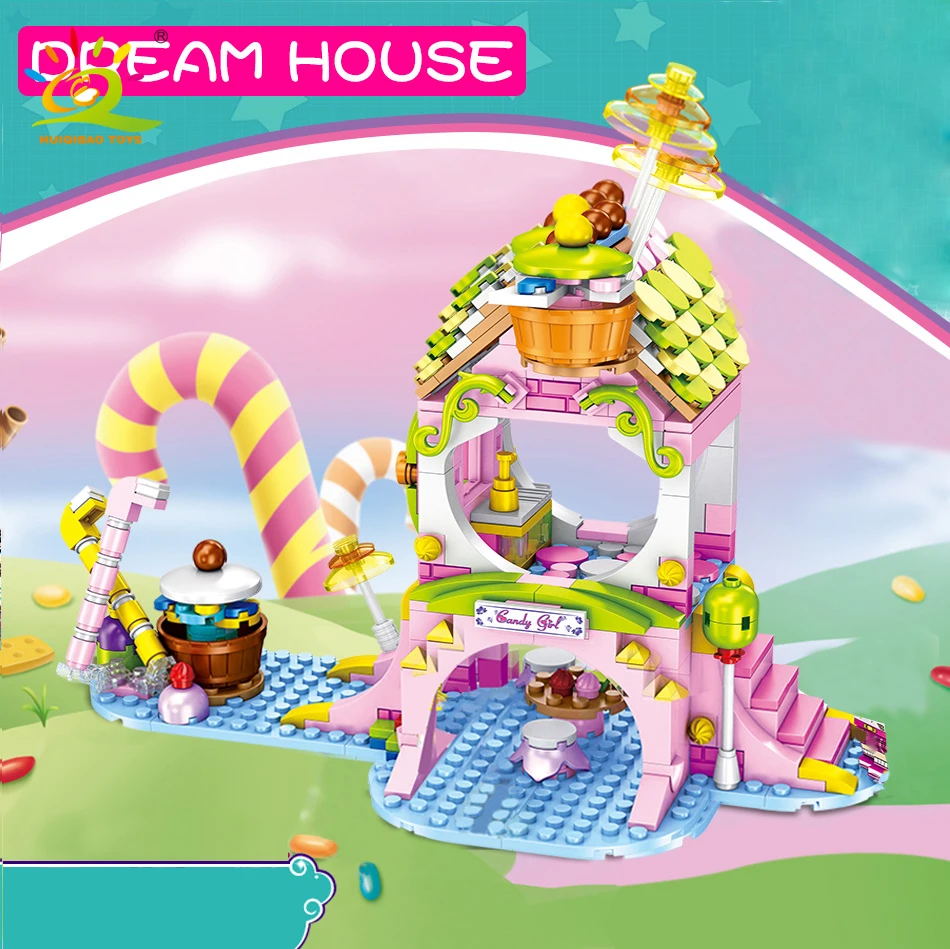 HUIQIBAO игрушки 425 шт десерт торт мечта дома Строительные блоки Совместимые друзья