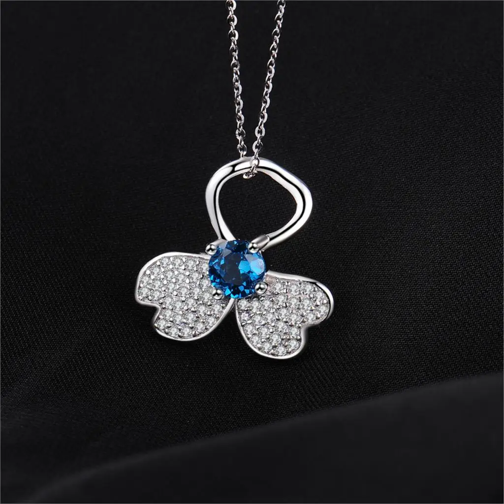 Jдворца натуральный Лондон кулон с голубым топазом ожерелье 925 драгоценные камни