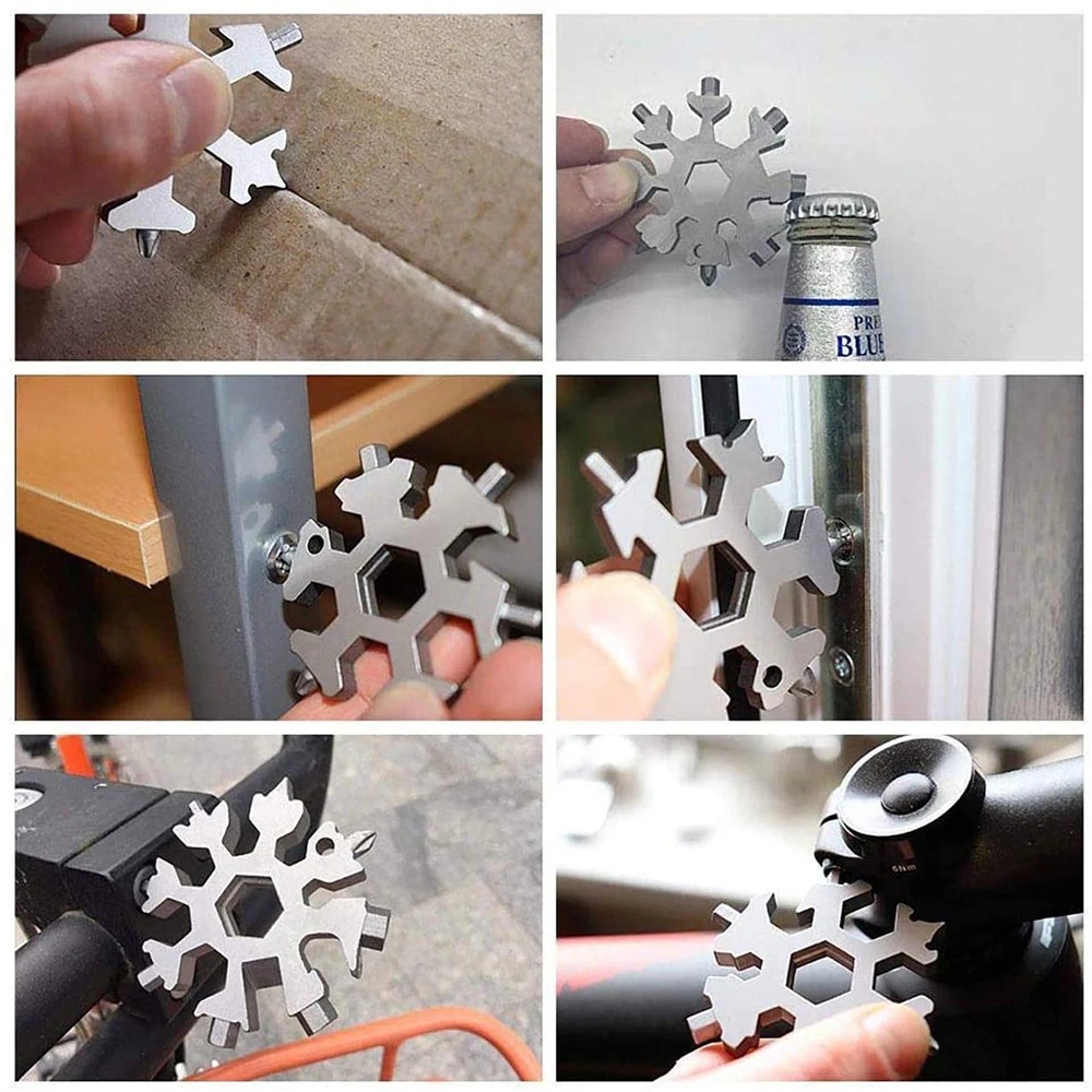 

Portable 18 In 1 Multifunction Snowflake Spanner Hex Wrench Hand tools