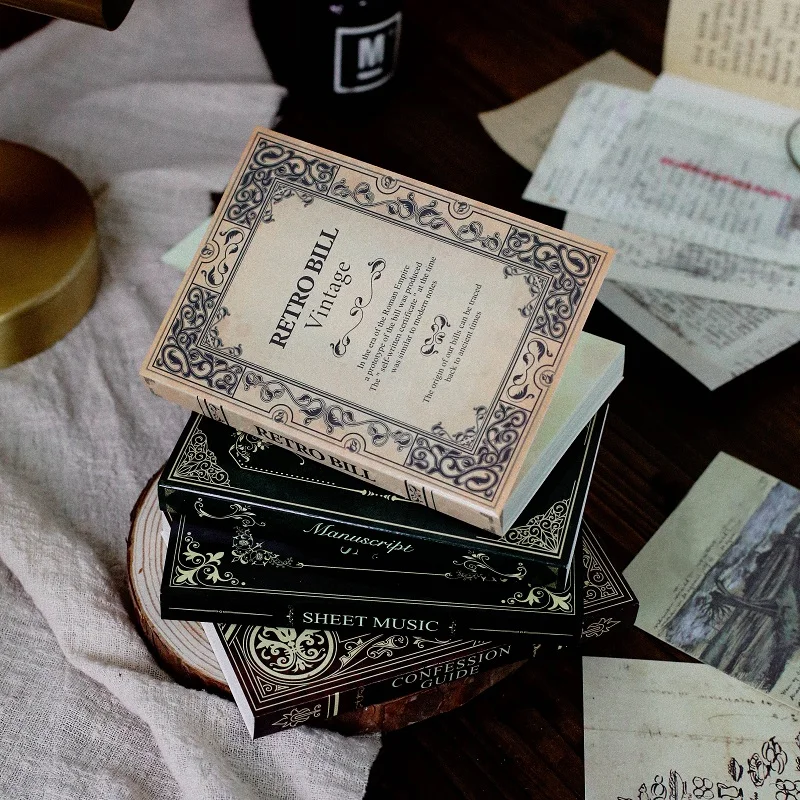 120pcs Medieval Old Book Pages Material Paper Junk Journal Planner Scrapbooking Vintage Decorative DIY Craft Background | Канцтовары для