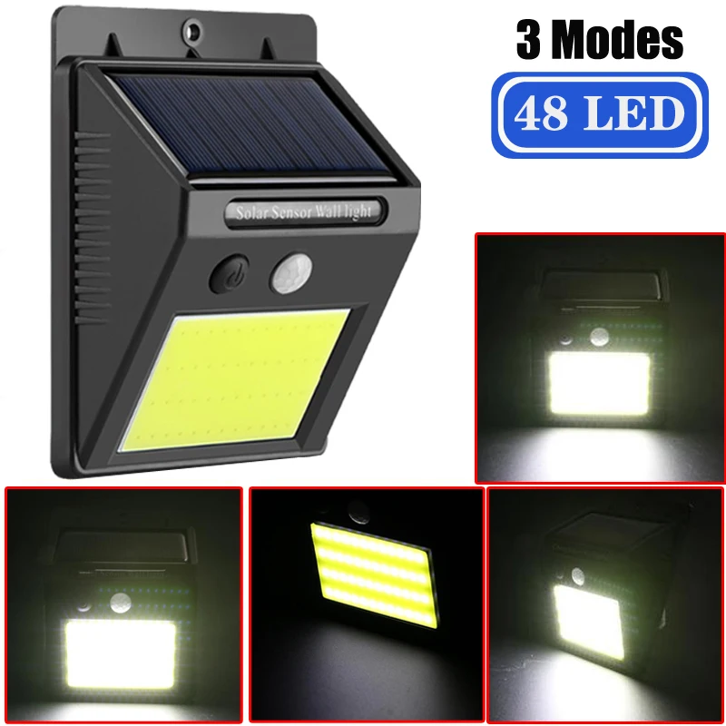 Уличный солнечный светильник 48 Светодиодный на солнечной батарее