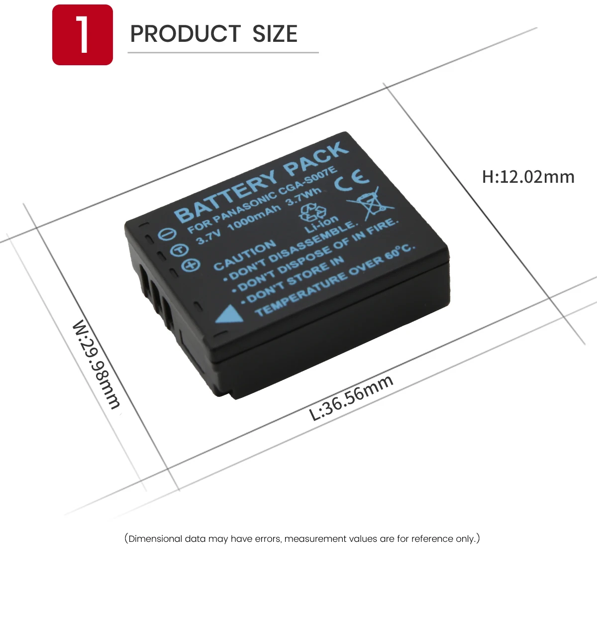 EPHESTION CGA-S007 батарея для камеры S007E S007 S007A BCD10 Батарея/USB кабель для Panasonic Lumix DMC TZ1 TZ2 TZ3 TZ4 TZ5 TZ50 TZ15 батареи bateria