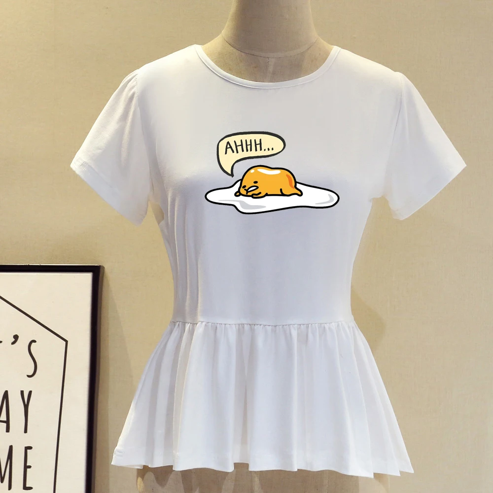 Funny t shirts women Summer tops for 2019 short sleeve gudetama graphic Camiseta dibujos animados Tee Shirt | Женская одежда