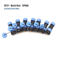 sp21 ip68 back nut waterproof connector 23457912 pin aviation connectors panel power cable plug and socket