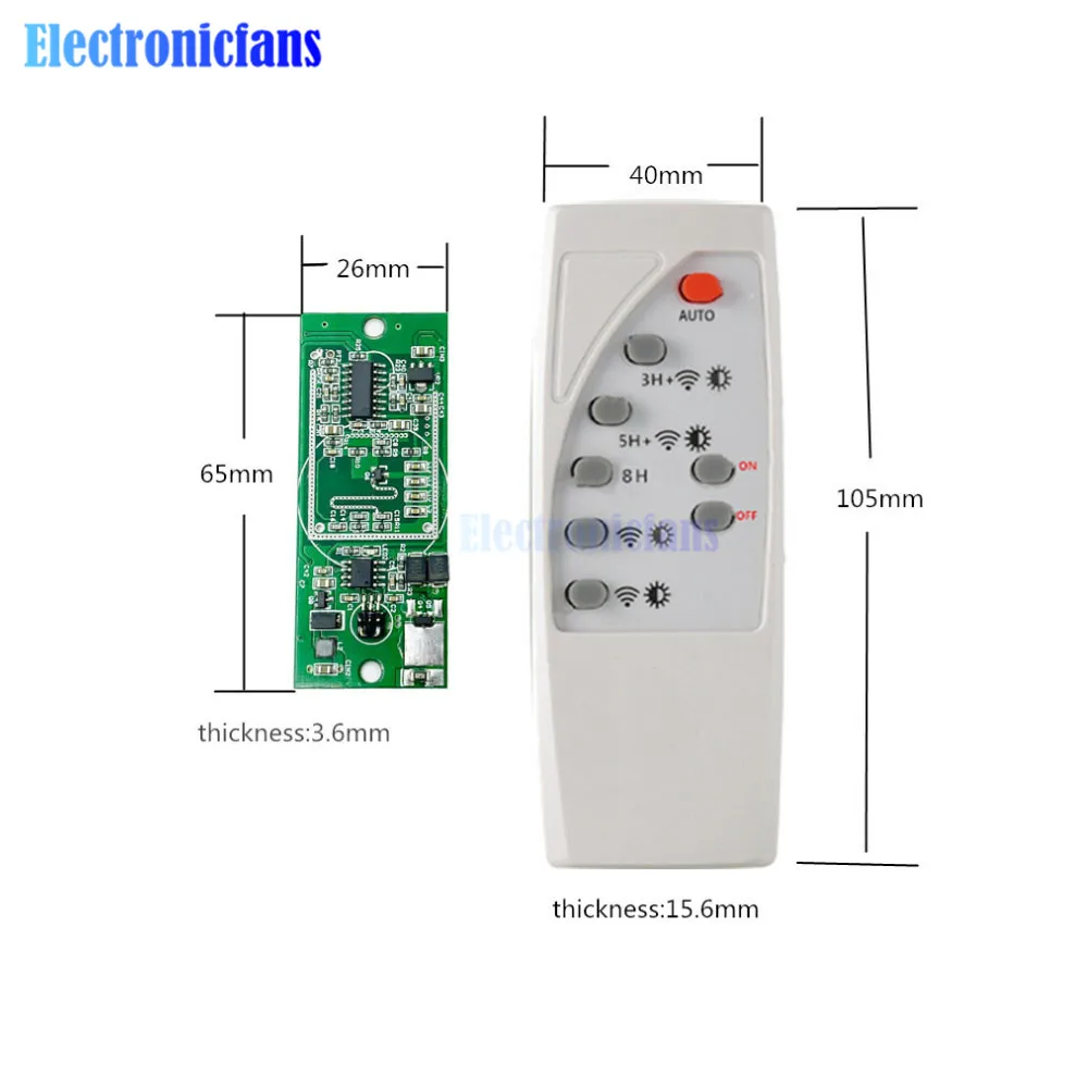 3.7V 7.4V Microwave Radar Human Body Induction Solar Controller Light Circuit Board Adjustable Sensor Module with Remote Control
