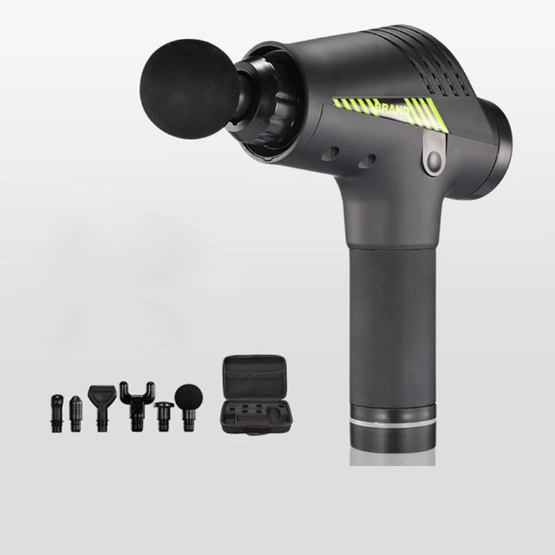 Электрический массажный пистолет для тела с шестью головками массажер ударного