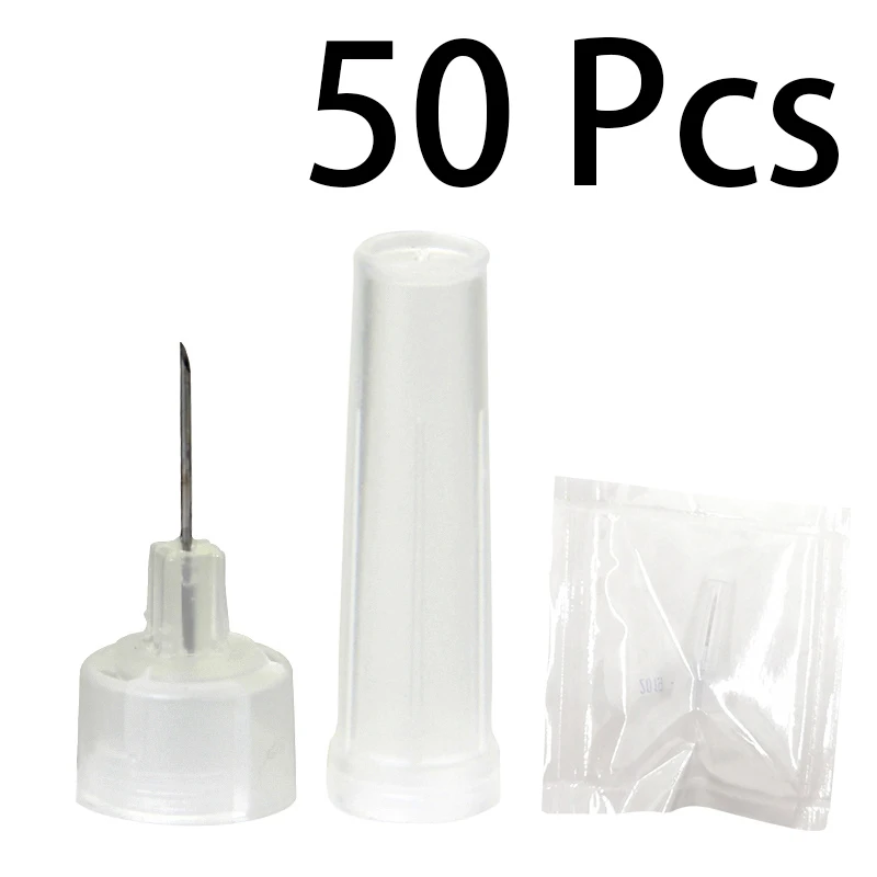 50pcs Needles 100 шт. гиалуроновая Ручка Шприц ампул головка для гиалурона пистолет гиалуроновая ручка высокого давления удаления морщин водяной шприц - Номер модели: 50pcs Needles