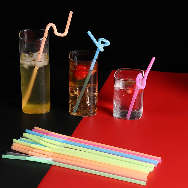 

240pcs/1600pcs Disposable Plastic Drinking Straw Slim Art Multiple Colors Transparent Juice Cocktail Milk Shake Straw Flexible