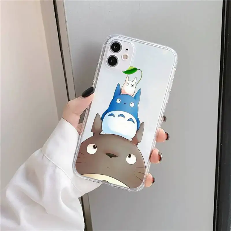 

Cartoon Ghibli Miyazaki Totoro Phone Case Transparent for iPhone 11 12 mini pro XS MAX 8 7 6 6S Plus X 5S SE 2020 XR
