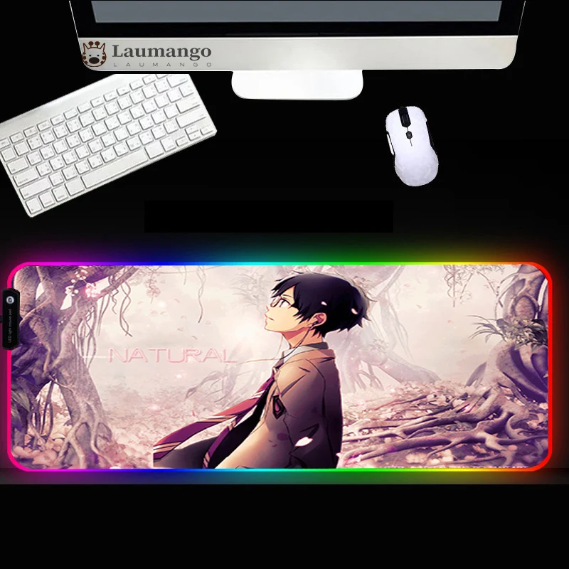 

April is Your Lie Mousepad RGB Keyboard Pads Whit LED Seven Colors Lighting Mouse Pad Gamer Anime Gaming Accessories Mousemat