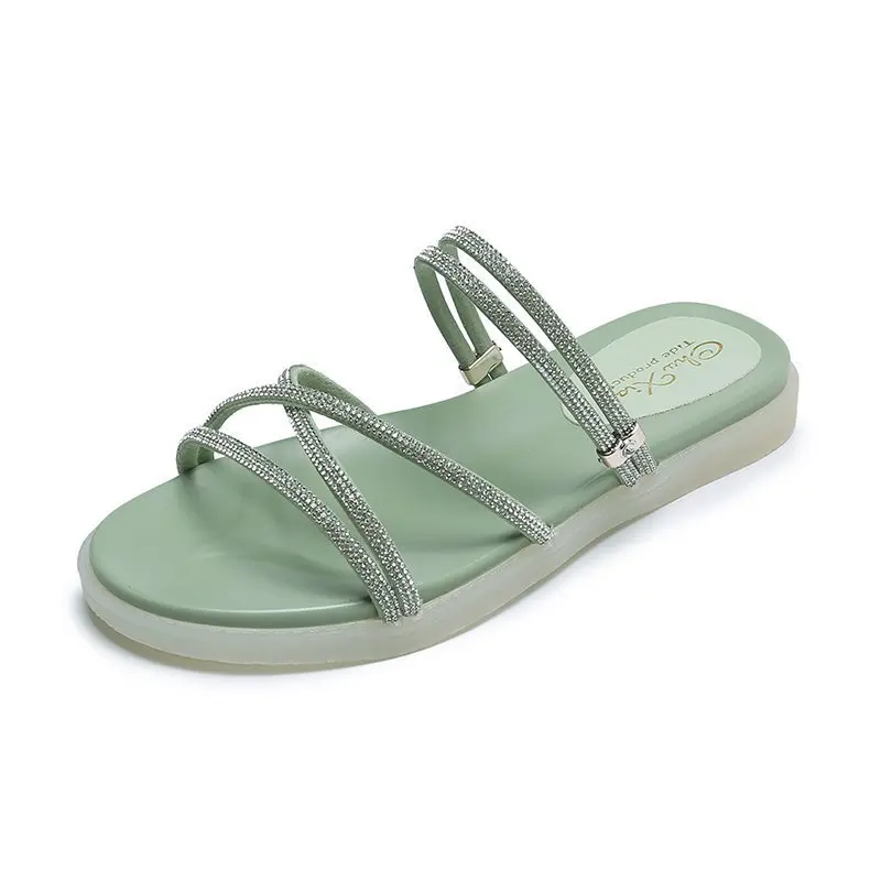 

Women Sandals Summer Buckle Strappy Toe Beach Shoes Ladies Sexy Rhinestones Sandals Platform Sandals Rhinestone Soft Sole Shoes