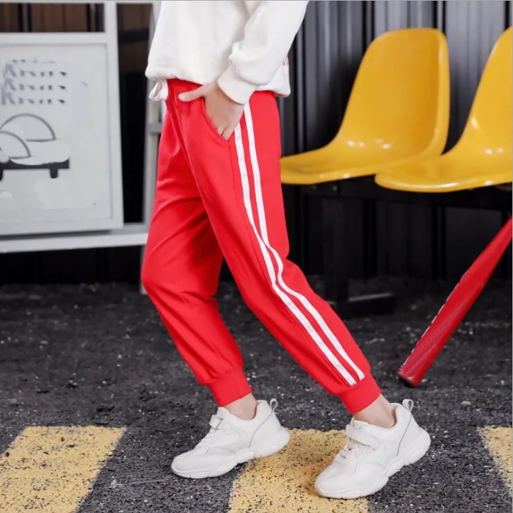 

Hot Sale Teenagers Pants Solid Cartoon Boys Girls Casual Sport Pants Jogging Enfant Garcon Kids Children Trousers For 2-11Year