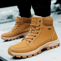 high top snow shoe winter waterproof motorcycle boots for men male leather platform shoes men casual leather shoe ankle boots