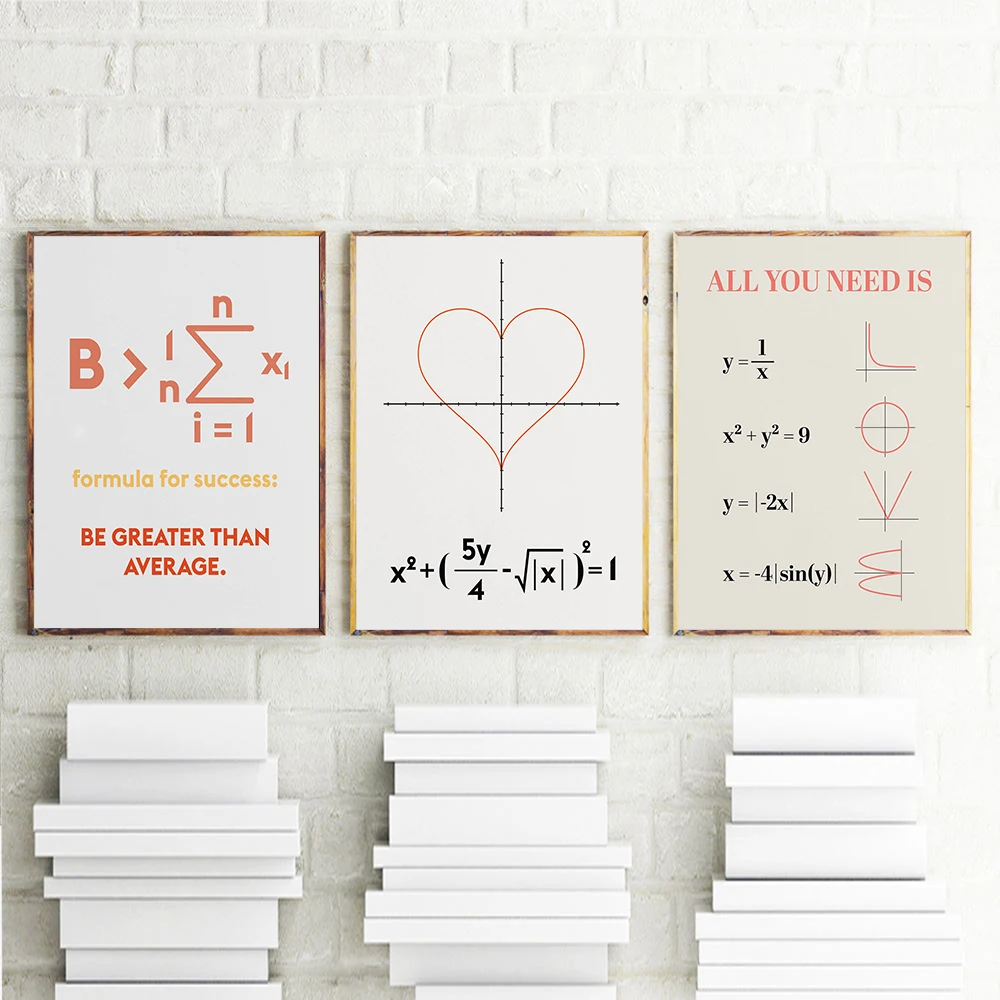 Математический плакат уравнение любовь обучение Холст Картина оставайтесь