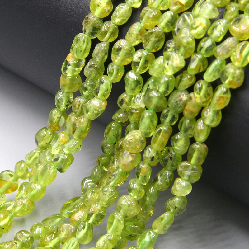 

Natural freeform pebble 4-6 mm Olivine Peridot smooth loose Stone Beads For Jewelry Making DIY Bracelet Necklace wholesale bulk