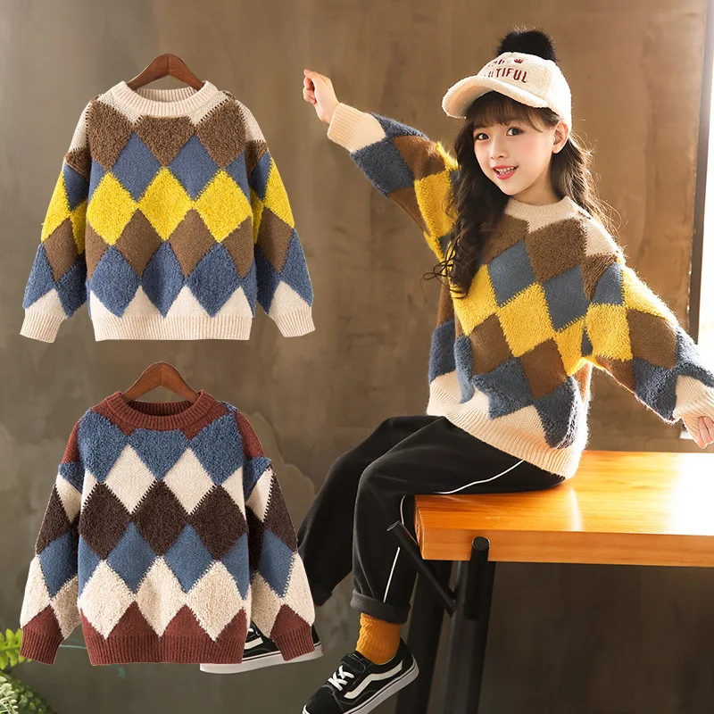 Свитера для девочек осень 2019 года Детские свитшоты Повседневный пуловер Одежда
