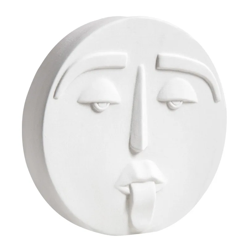 

Nordic Ceramic Face Vases Ins White Ceramic Art Craft Human Face Vase for Flower Home Garden Decor Succulent Pot Modern Style