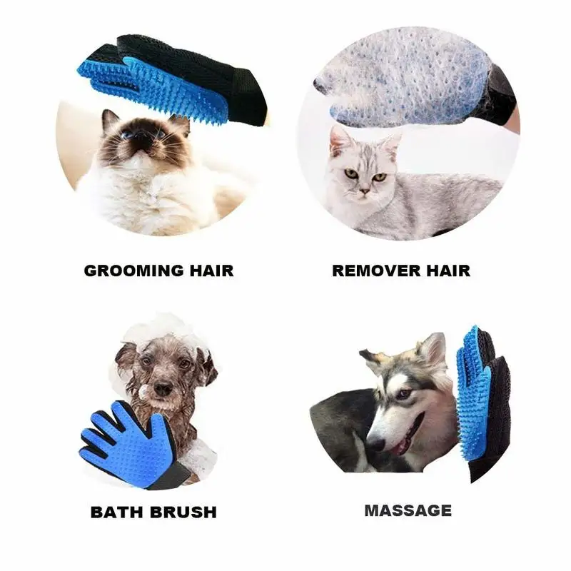 Силиконовая щетка для животных перчатка вычесывания мягкая эффективная стрижка